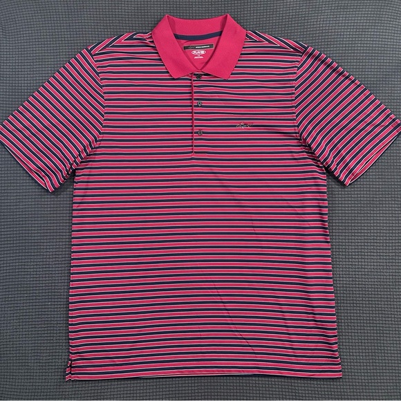 Greg Norman Collection Other - Greg Norman Play Dry Polo Shirt Mens Large Red Striped Shark Logo Golf